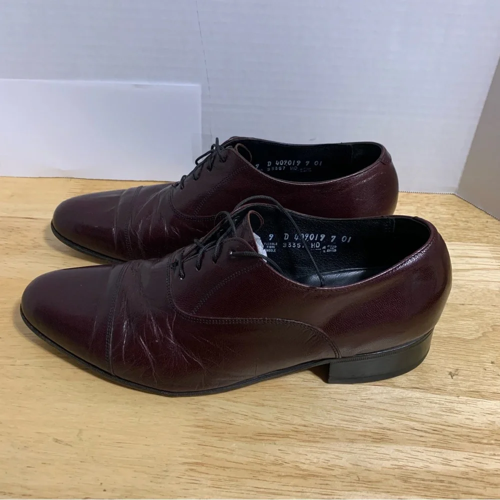 Florsheim Men Cap Toe Oxford Shoes Size‎ 9D Burgundy Red Lace Up Style 33357. - Picture 3 of 7